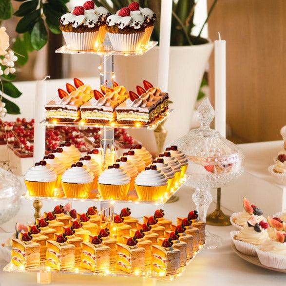 LED Cupcake Stand / Elegant Acrylic Display Tower for Birthdays, Weddings & Events - Lasercutwraps Shop