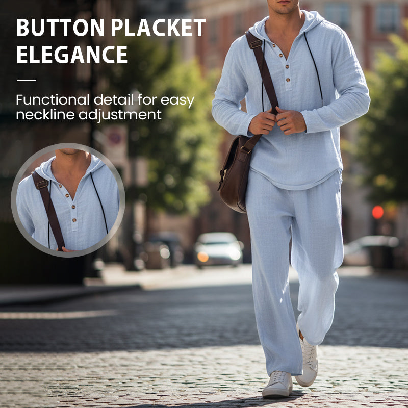 Drakescape™ – Relaxed Hooded Linen-Blend Two-Piece Set