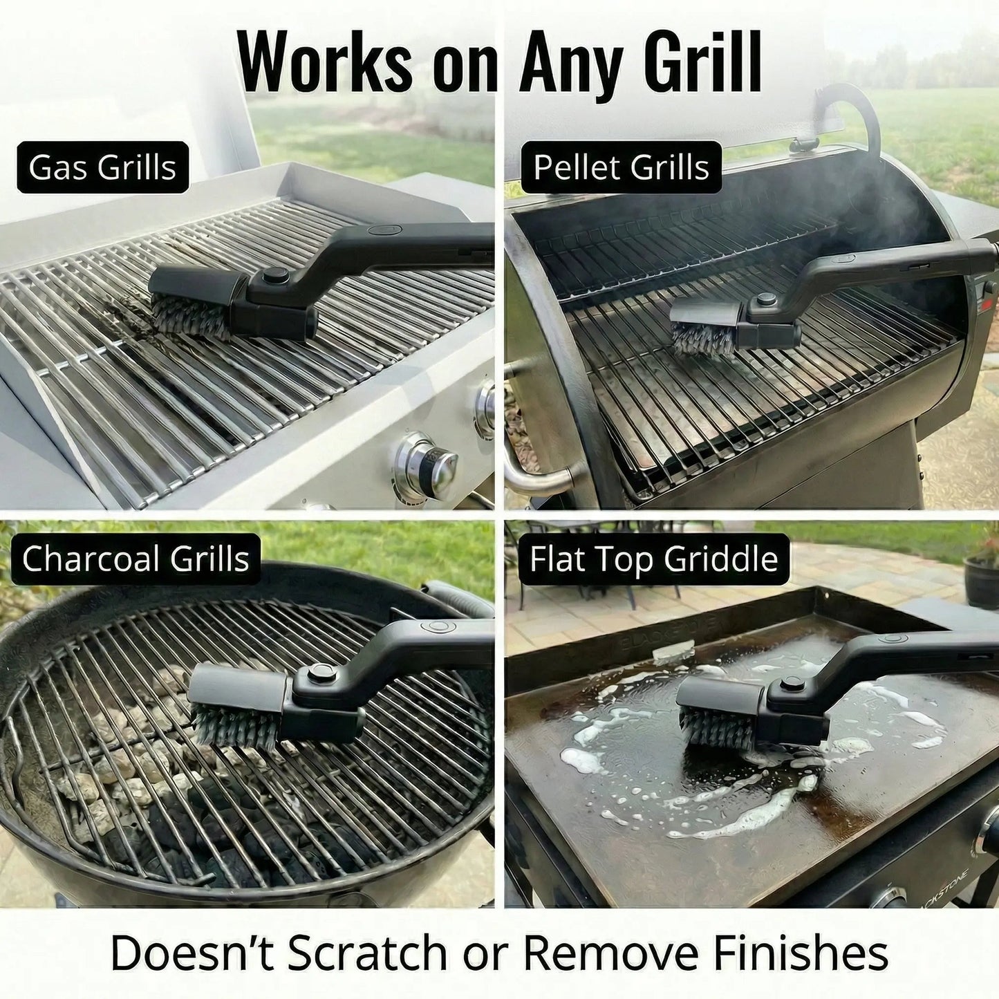 Grill Scrubber with Swiveling Head | Quick Grill Cleaning | Safe Bristle Design | GrillPro