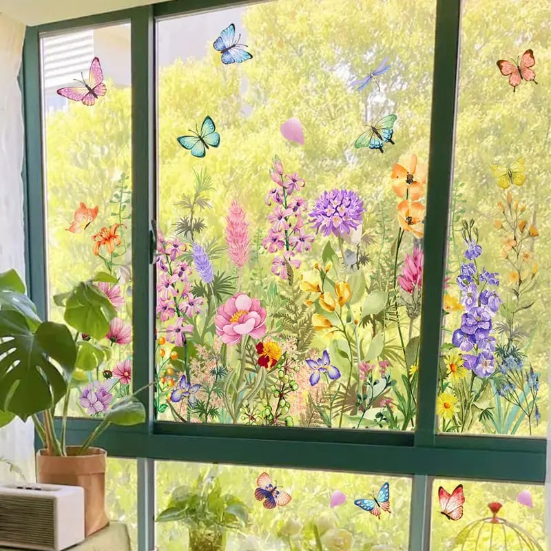 VividBlossom™ Floral Window Sticker