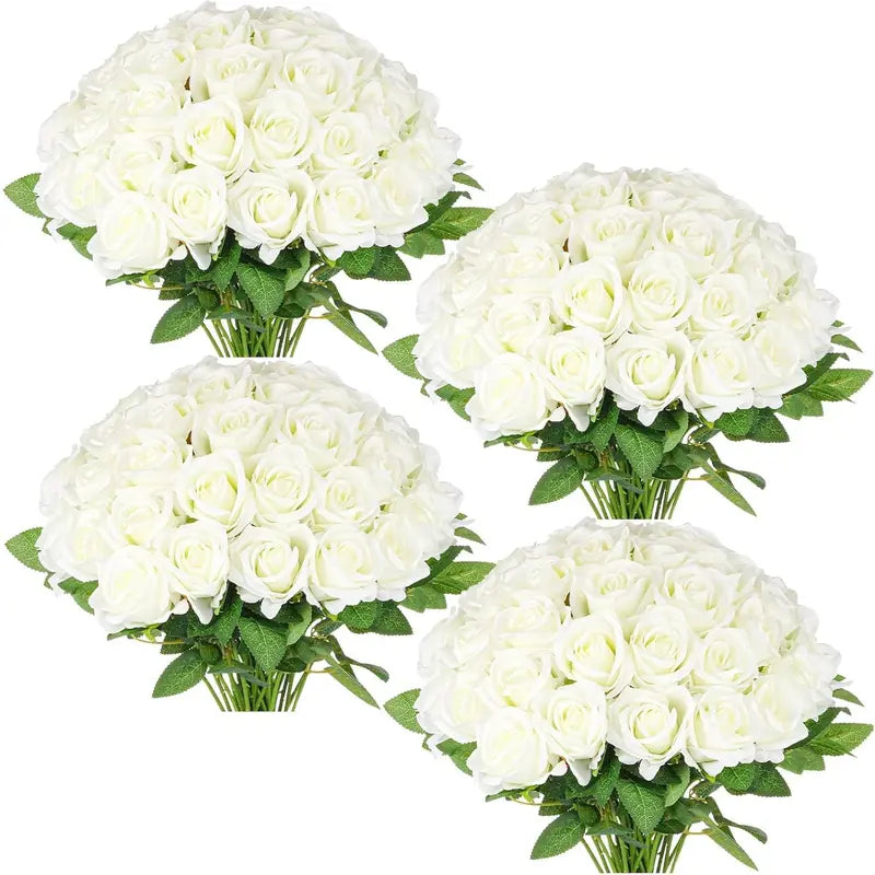 48 Realistic Silk Flower Bouquet for Home & Wedding Decor