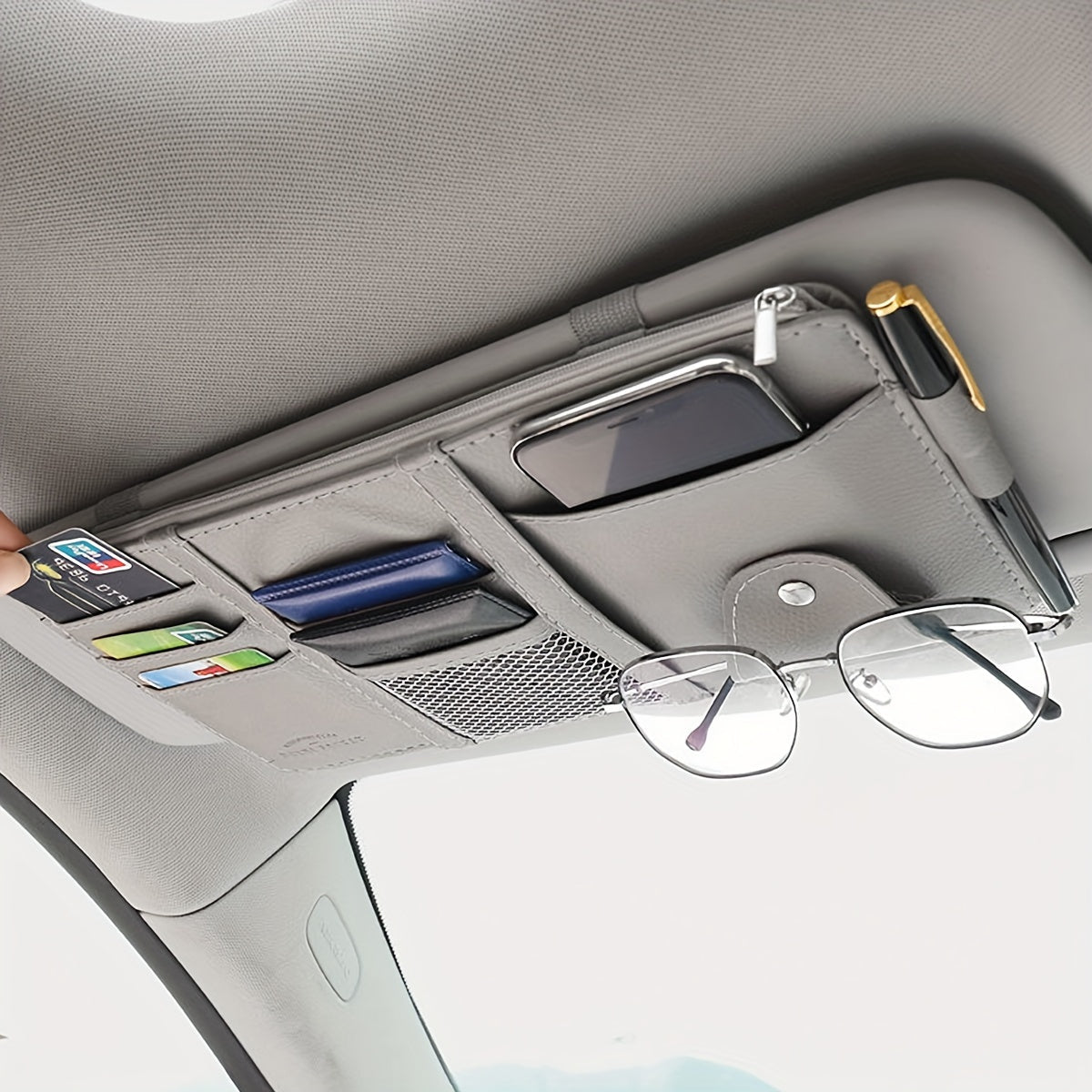 Car Visor Organizer Made of PU Leather