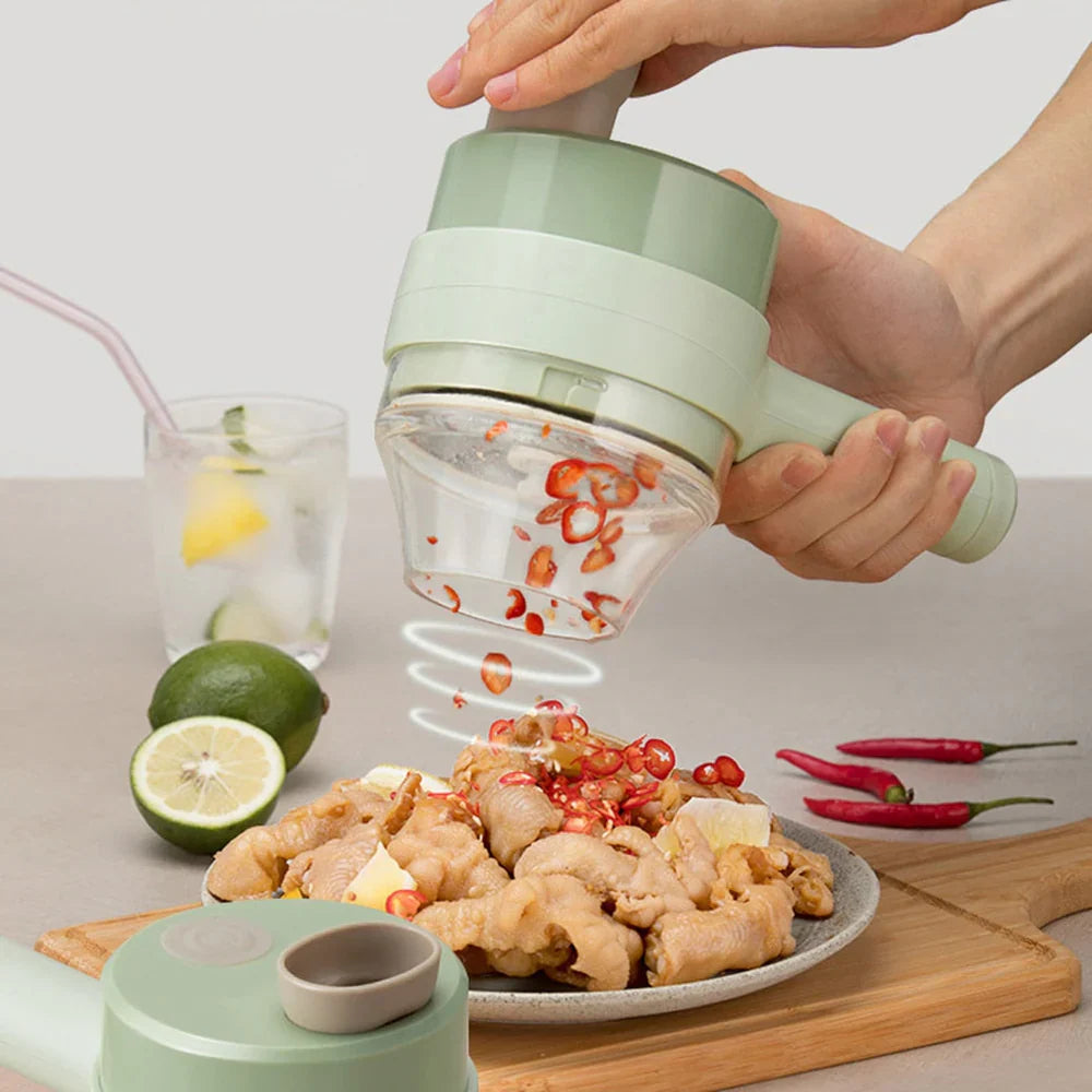 4-in-1 Manual Food Chopper – Vegetable Cutter, Garlic Mincer & Kitchen Prep Tool