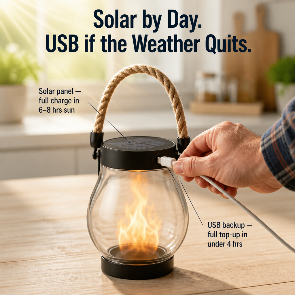 LumaFyre™ — Light Your Patio All Night on Solar, No Wires or Wax