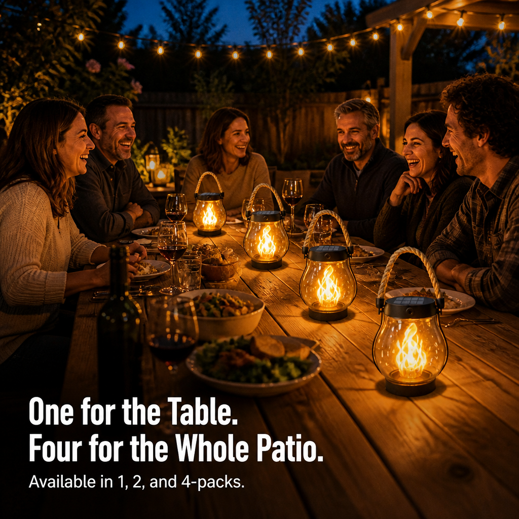 LumaFyre™ — Light Your Patio All Night on Solar, No Wires or Wax