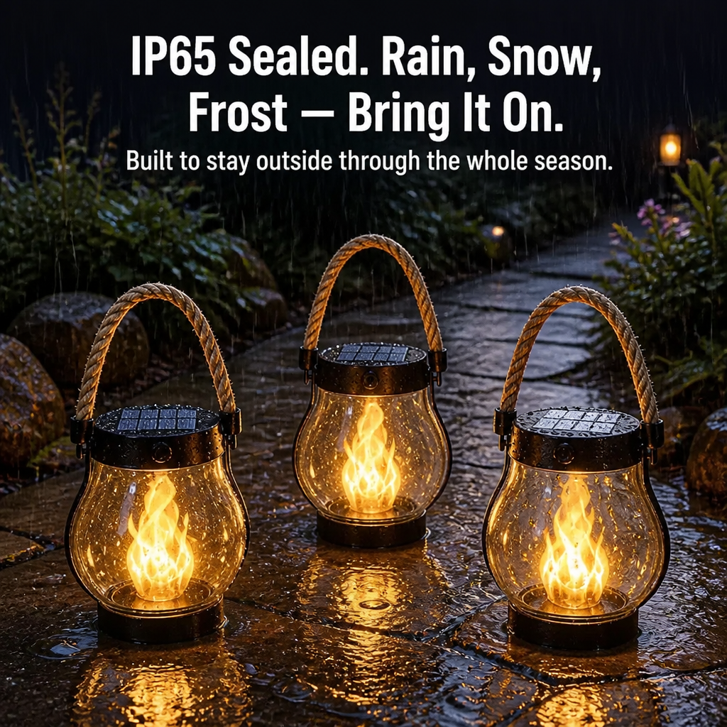 LumaFyre™ — Light Your Patio All Night on Solar, No Wires or Wax