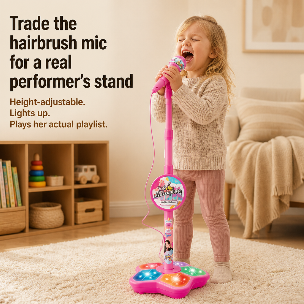 HarmonyVibe™ — Trade the Hairbrush Mic for a Real Performer's Stand | Pink, Blue, Black