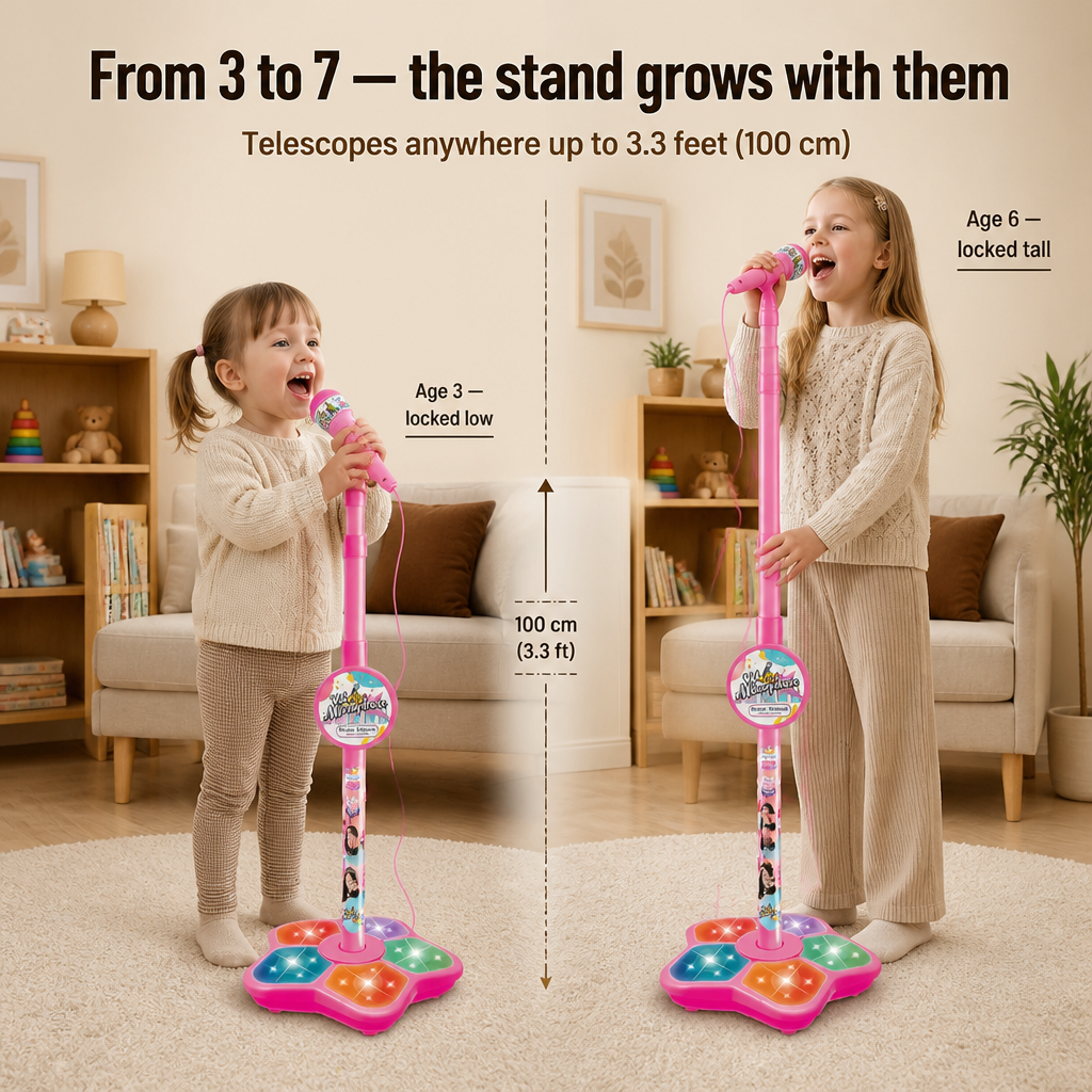 HarmonyVibe™ — Trade the Hairbrush Mic for a Real Performer's Stand | Pink, Blue, Black