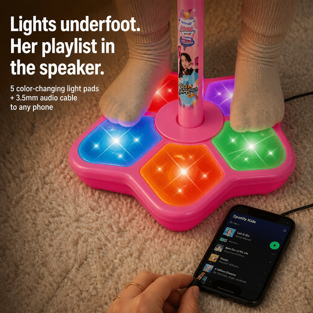 HarmonyVibe™ — Trade the Hairbrush Mic for a Real Performer's Stand | Pink, Blue, Black