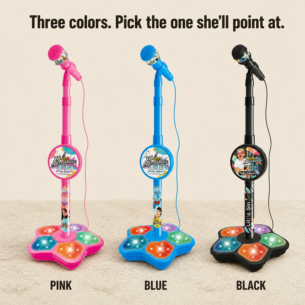 HarmonyVibe™ — Trade the Hairbrush Mic for a Real Performer's Stand | Pink, Blue, Black