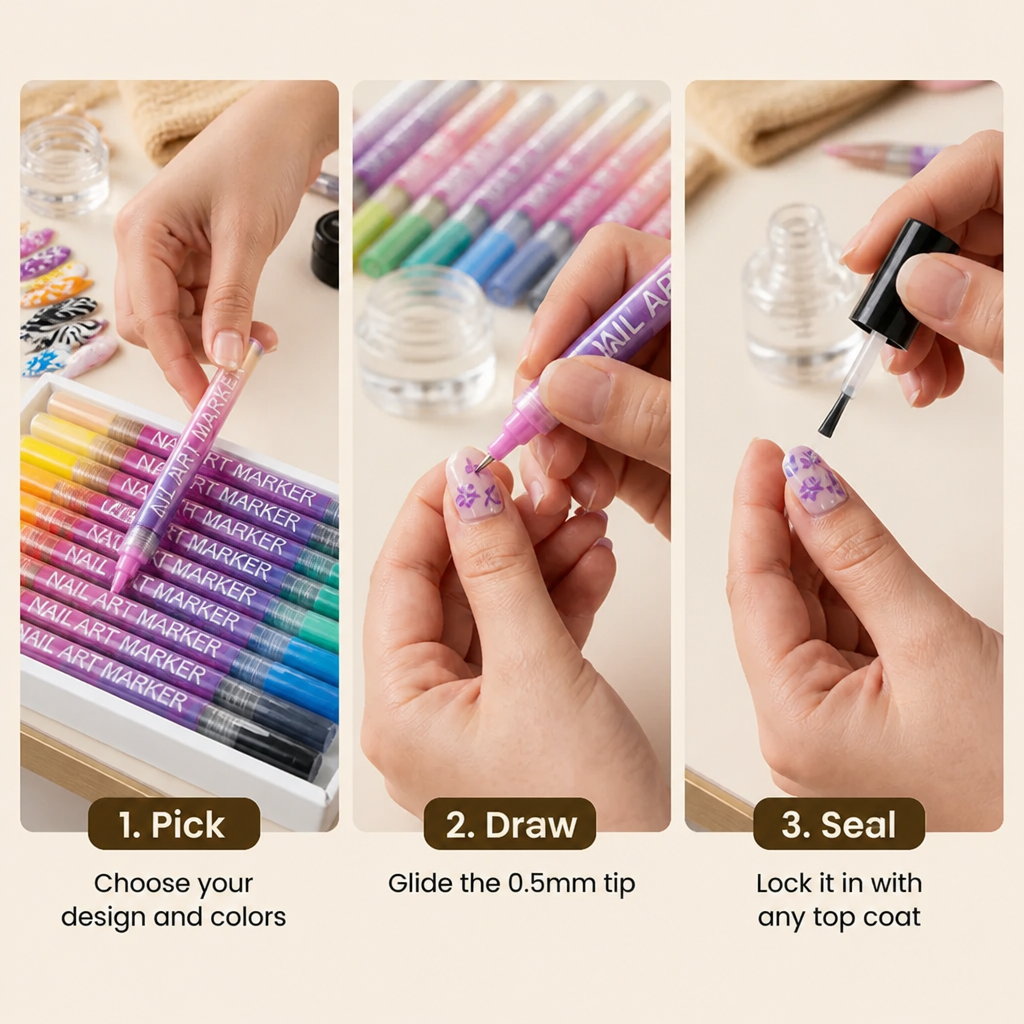 LumeFina™ Nail Art Markers — Draw Detailed Nail Designs With Your Daughter, Skip the Salon Trip