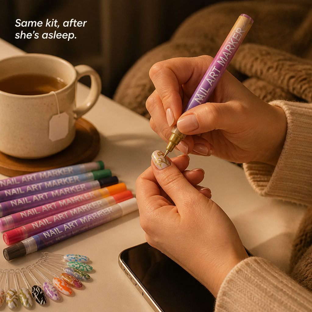 LumeFina™ Nail Art Markers — Draw Detailed Nail Designs With Your Daughter, Skip the Salon Trip