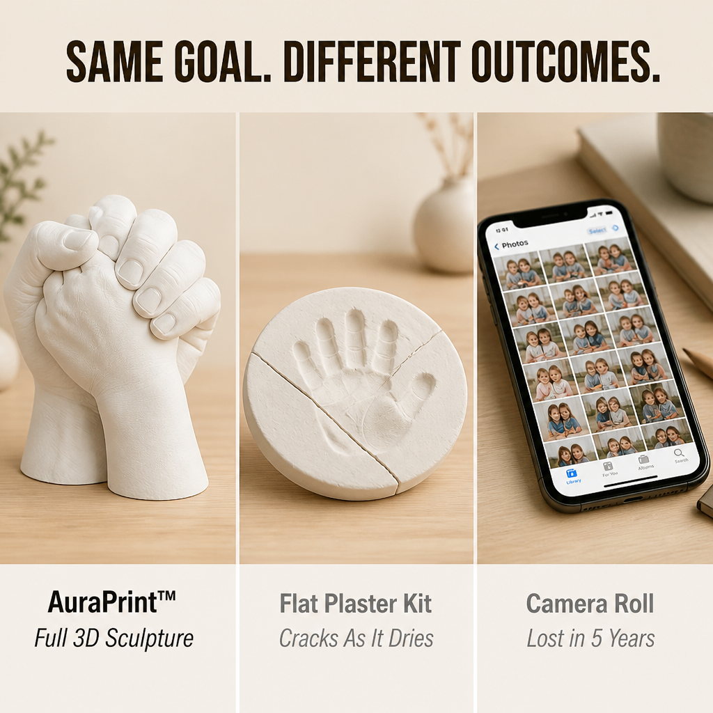 AuraPrint™ — Cast Your Family's Hands Into a Sculpture That Outlives the Camera Roll