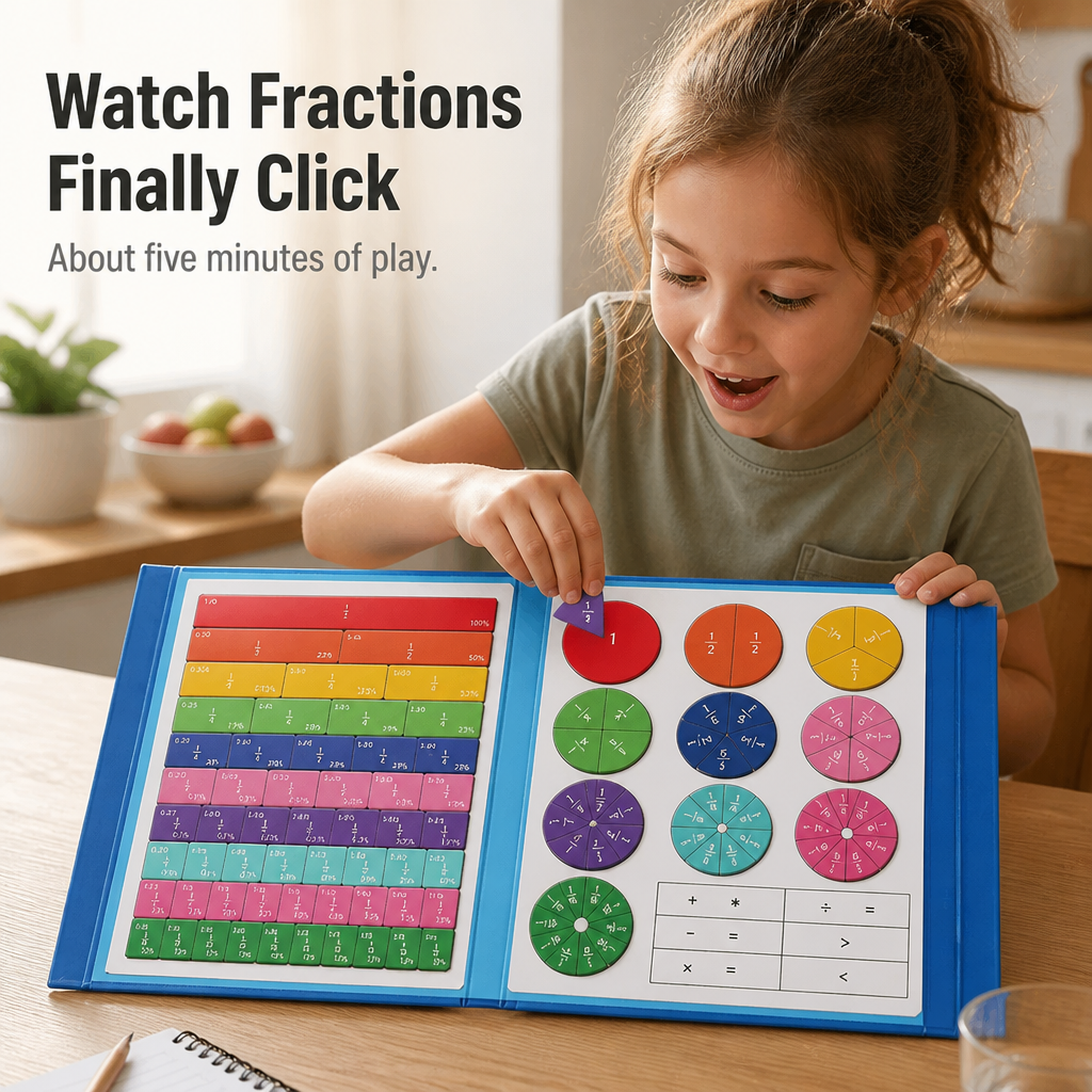 FractionSense™ — Make Fractions Finally Click With Magnetic Pieces Kids Actually Move