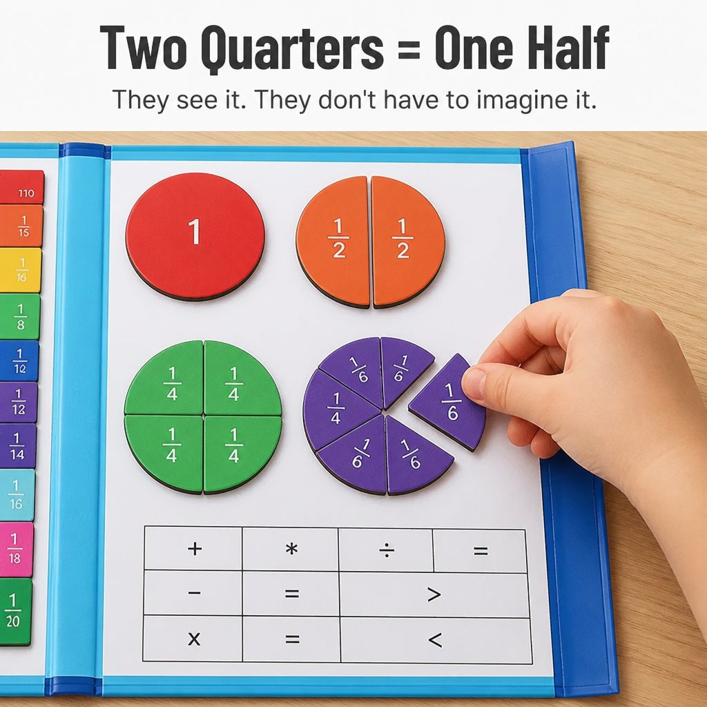 FractionSense™ — Make Fractions Finally Click With Magnetic Pieces Kids Actually Move
