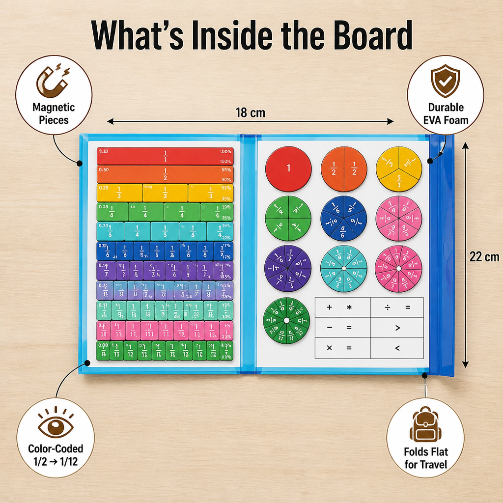 FractionSense™ — Make Fractions Finally Click With Magnetic Pieces Kids Actually Move