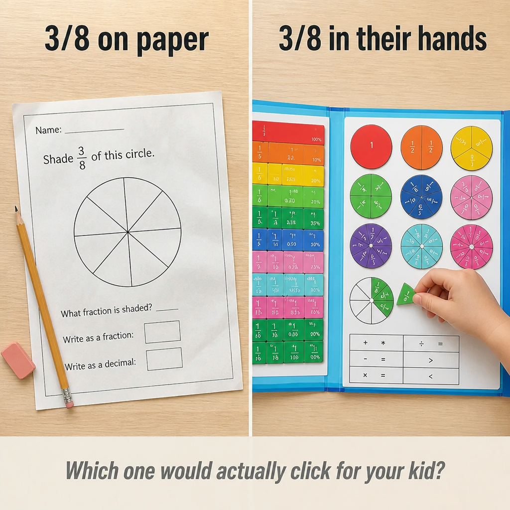 FractionSense™ — Make Fractions Finally Click With Magnetic Pieces Kids Actually Move