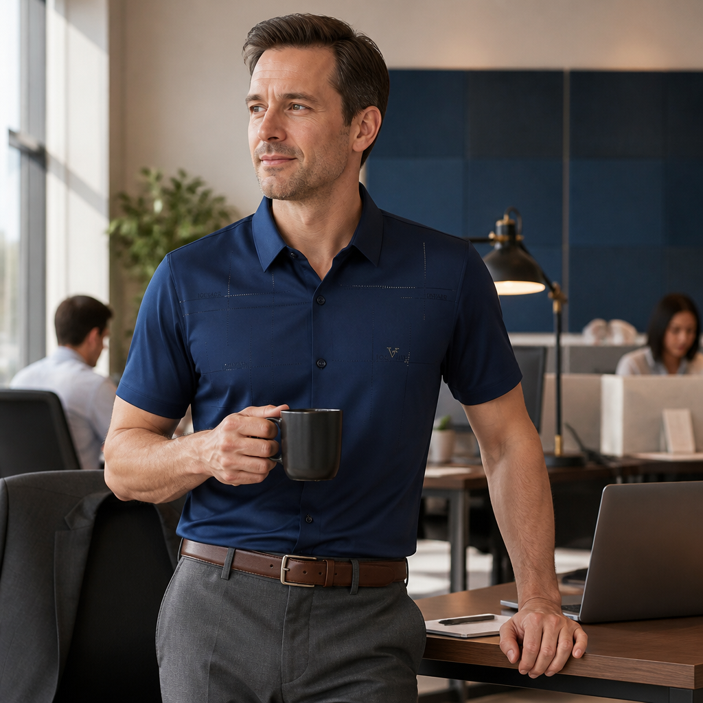 Maxon™ – Wrinkle-Free Stretch Short-Sleeve Button-Down Shirt