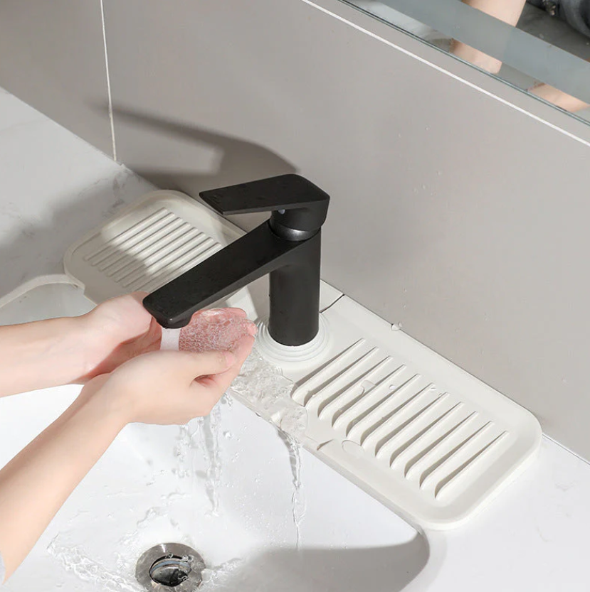 HydraGrip — Sink Splash Guard Mat with Drain Tray for Kitchen & Bathroom
