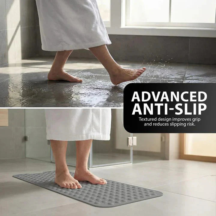 Non-skid Bath Mat | Raised Texture | Quick Water Flow | SafeStep