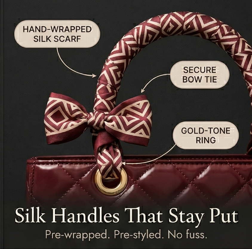 Belaire™ – Quilted Handbag with Silk Scarf Handles