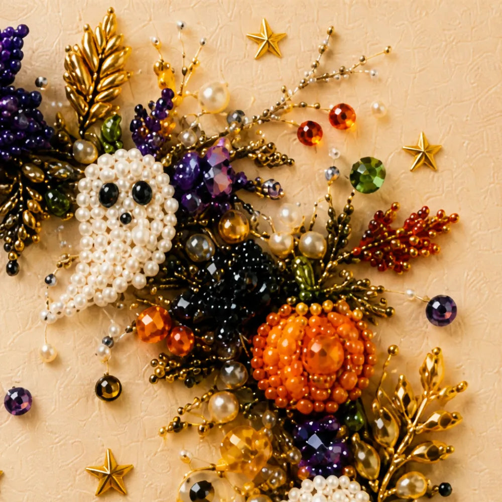 Halloween Pearl Bead Craft Kit for Cozy Wall Art & DIY