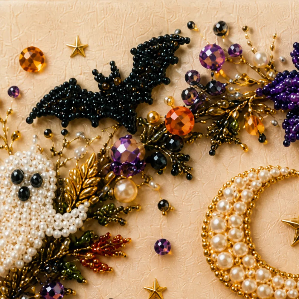 Halloween Pearl Bead Craft Kit for Cozy Wall Art & DIY