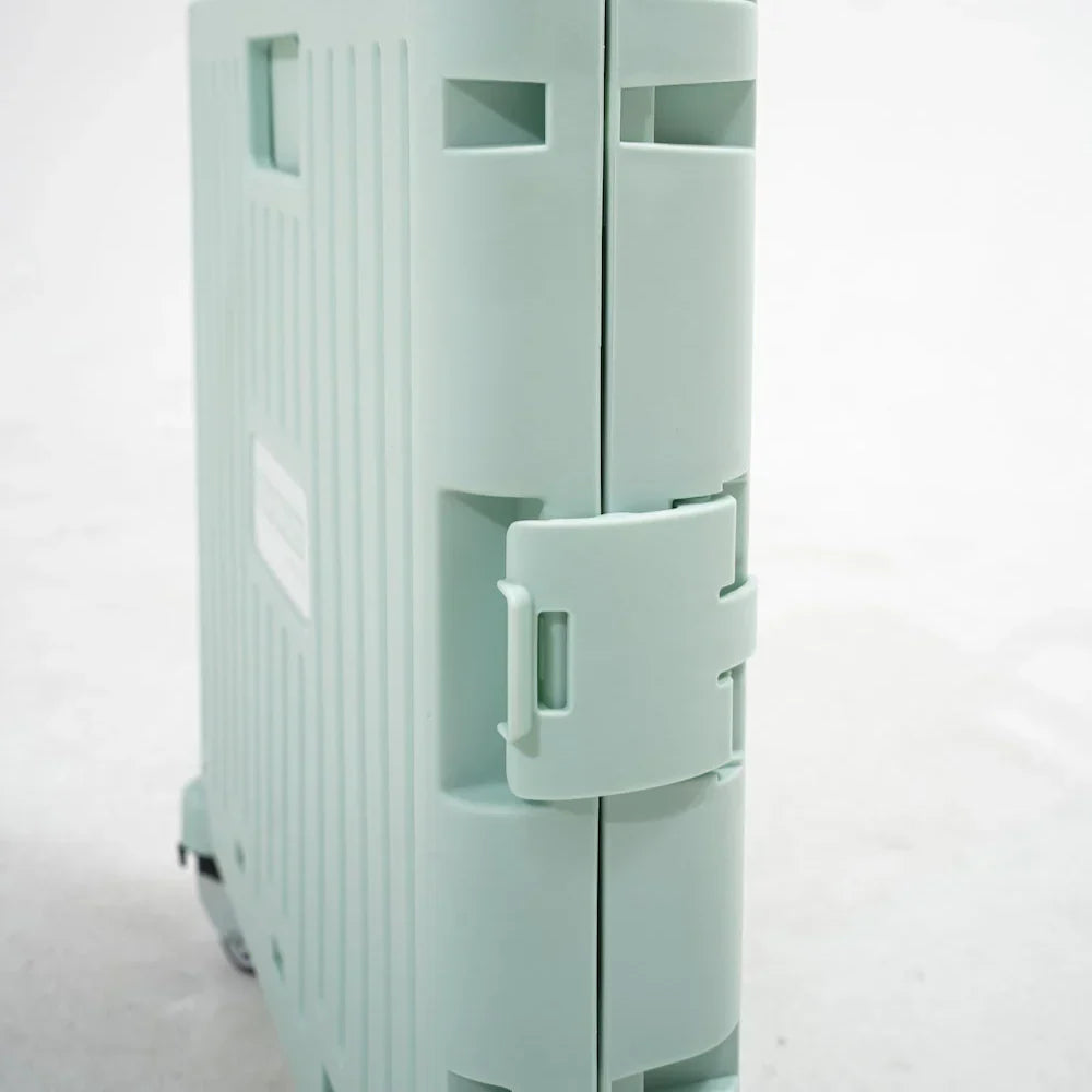 Folding Storage Bin on Wheels for Stairs or Smooth Surfaces