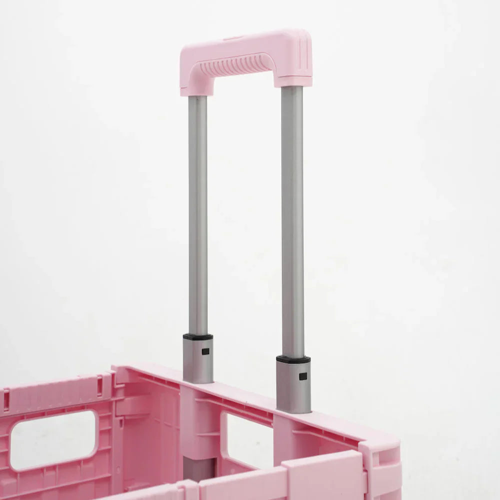 Folding Storage Bin on Wheels for Stairs or Smooth Surfaces