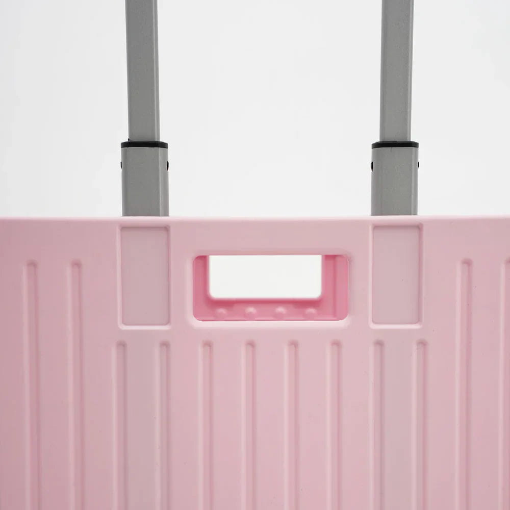 Folding Storage Bin on Wheels for Stairs or Smooth Surfaces