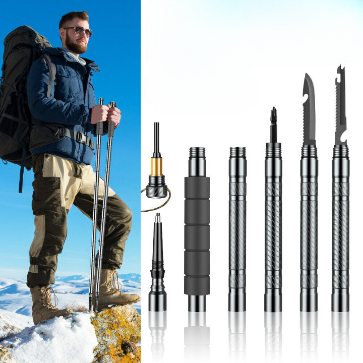 Multi-Tool Kit Trekking Pole for Outdoor Survival and Tactical Use