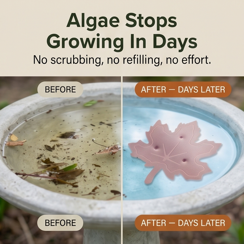 Coppera™ — Copper Leaf Bird Bath Purifier for Algae