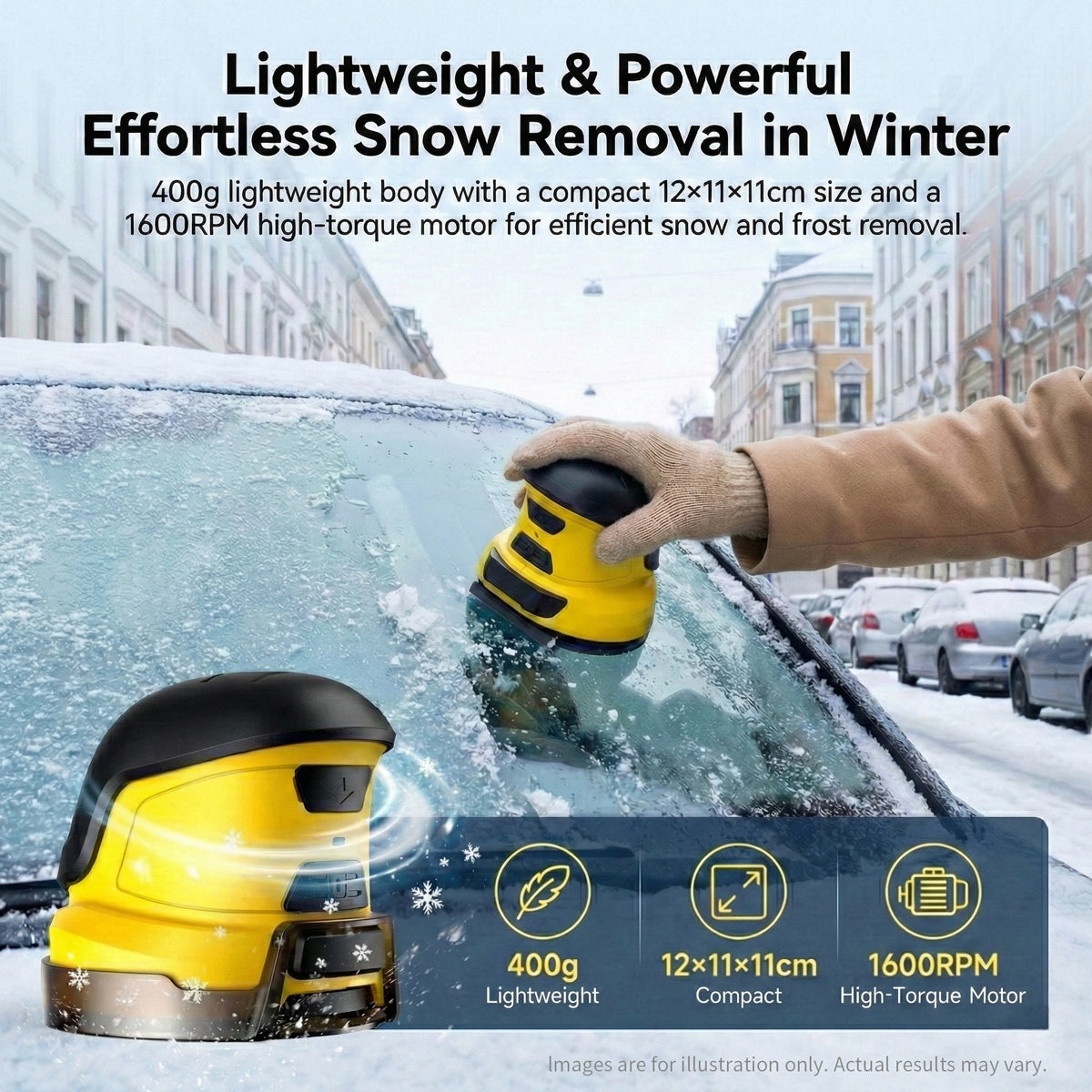 Battery-Powered Ice Scraper for Car Windows
