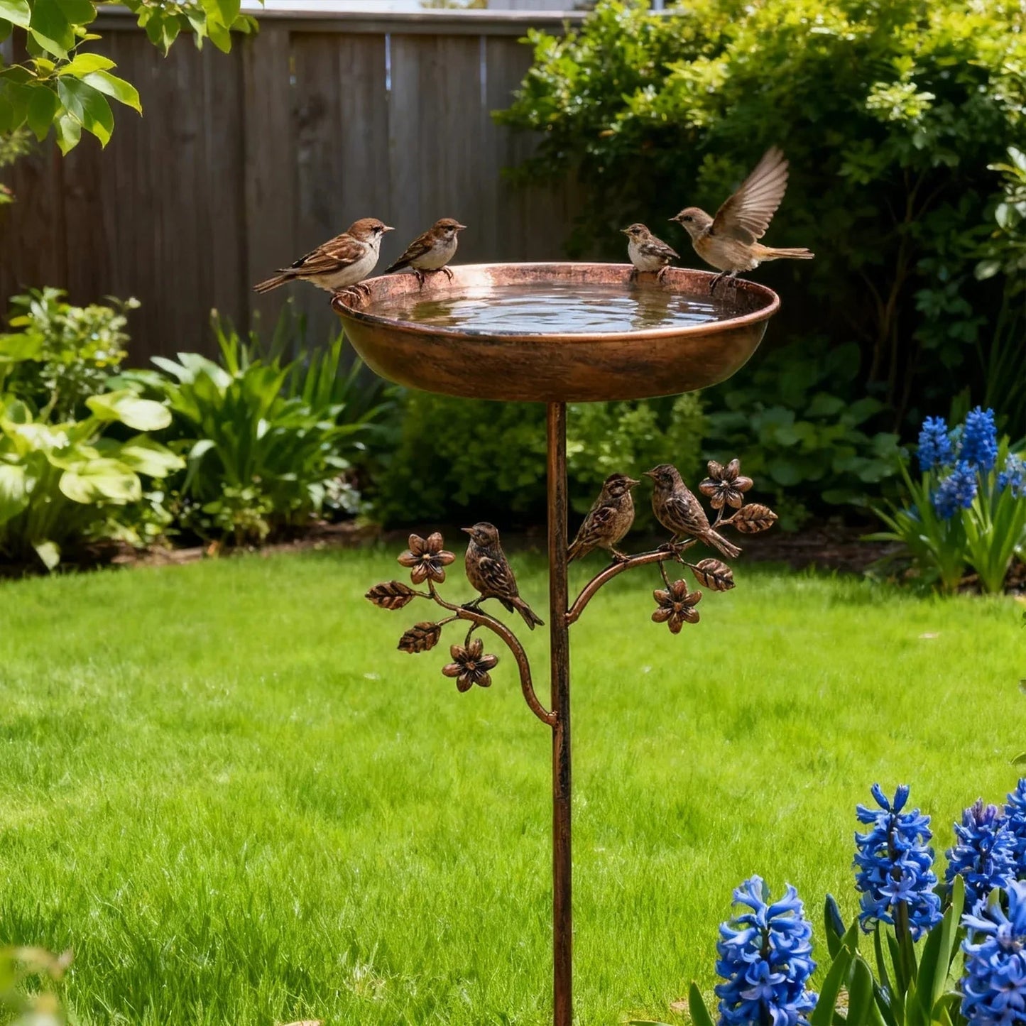 Garden Bird Water Bowl | Ornamental Basin | Secure Spike | GardenShine
