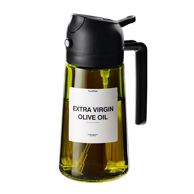 Dual-Function Glass Oil Dispenser and Sprayer for Kitchen Applications