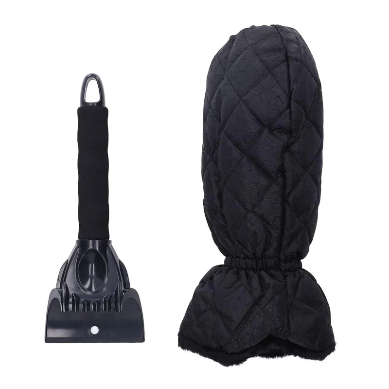 Ice Scraper with Built-in Fleece Glove – Winter Warmth, Scratch-Free Use