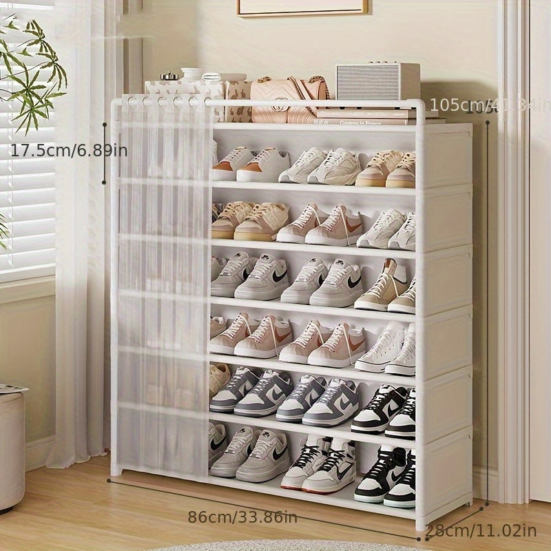 Foldable Shoe Rack with Dust Protection - 4 to 7 Tiers
