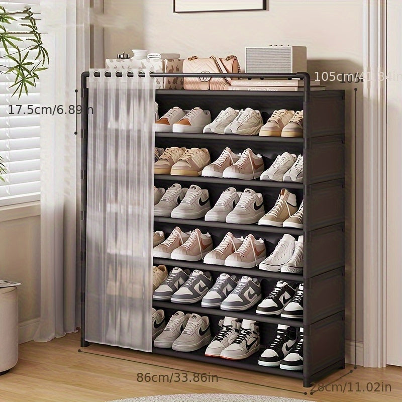 Foldable Shoe Rack with Dust Protection - 4 to 7 Tiers