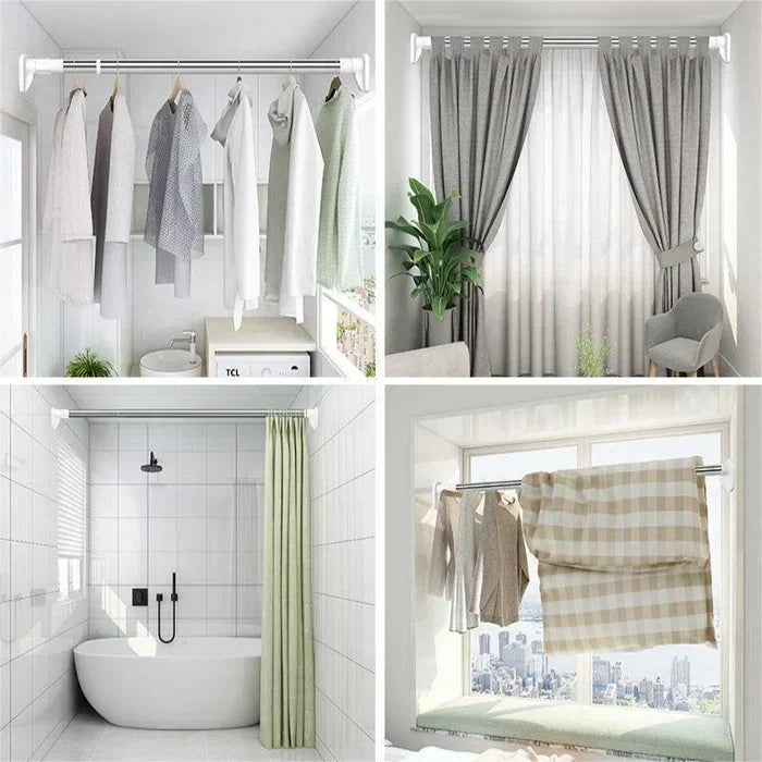 Adjustable Tension Curtain Rod for Home Decor & Organization
