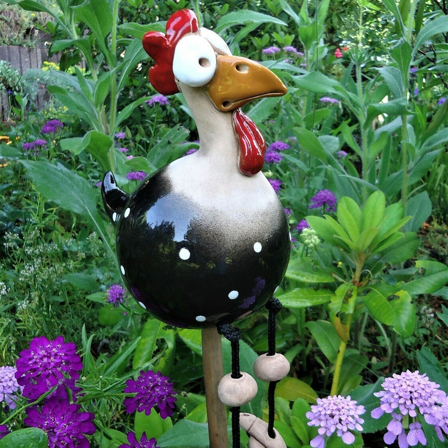 Garden Ornament | Fence Sculpture Chicken | Weather-Resistant Lighthearted Design | FenceFunky