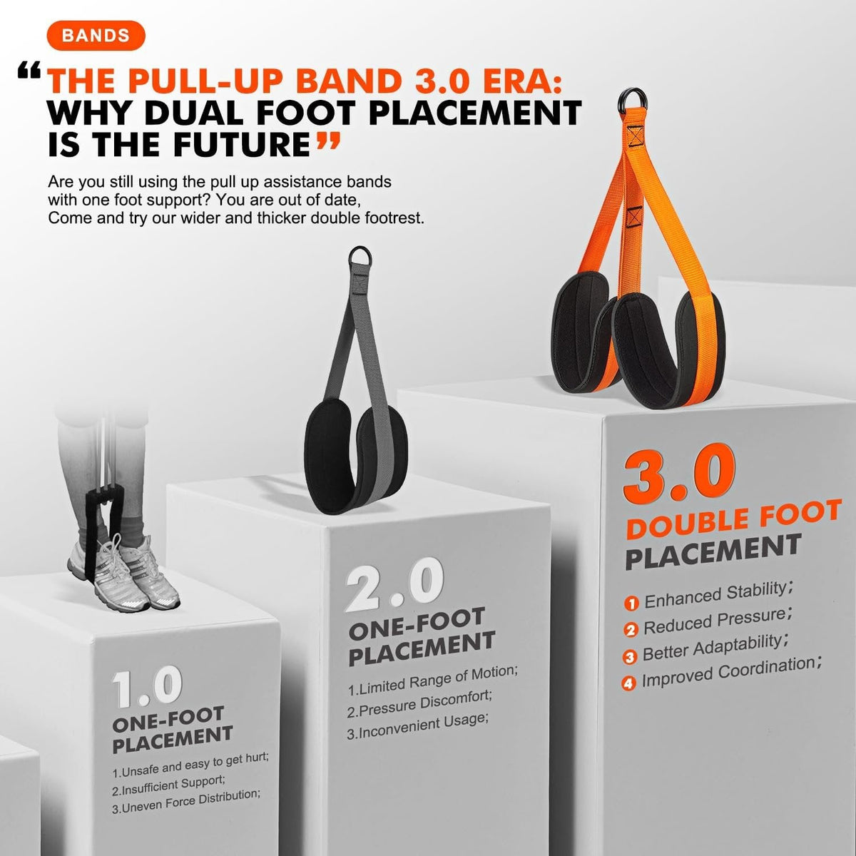 Pull-up assistance band with double foot system