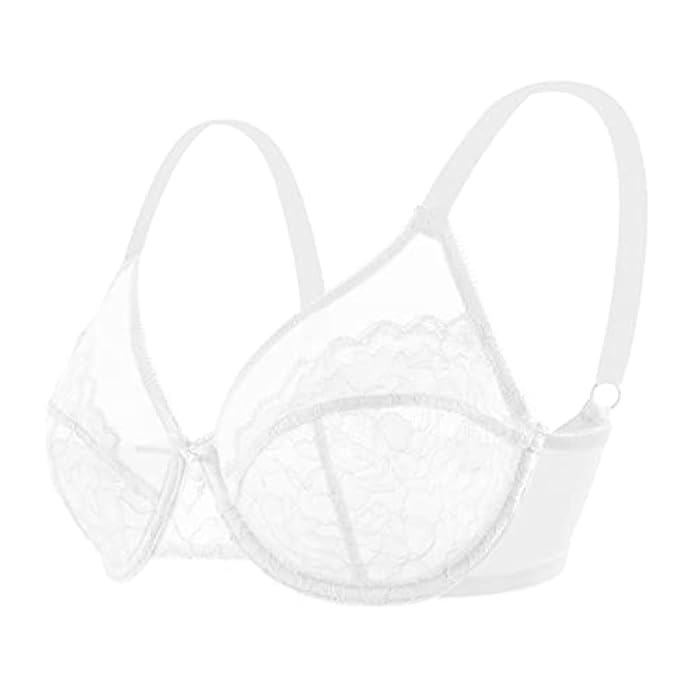 CurveLuxe — Lace Support Bra with Adjustable Straps