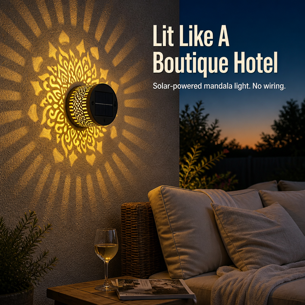 LumiMyst™ — Cast Hand-Cut Mandala Light Across Your Patio Walls Nightly