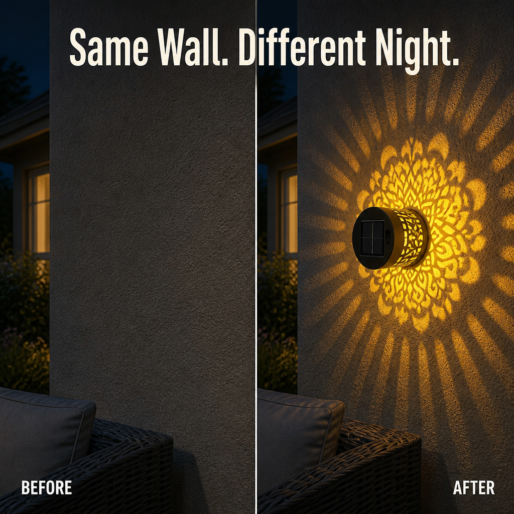 LumiMyst™ — Cast Hand-Cut Mandala Light Across Your Patio Walls Nightly