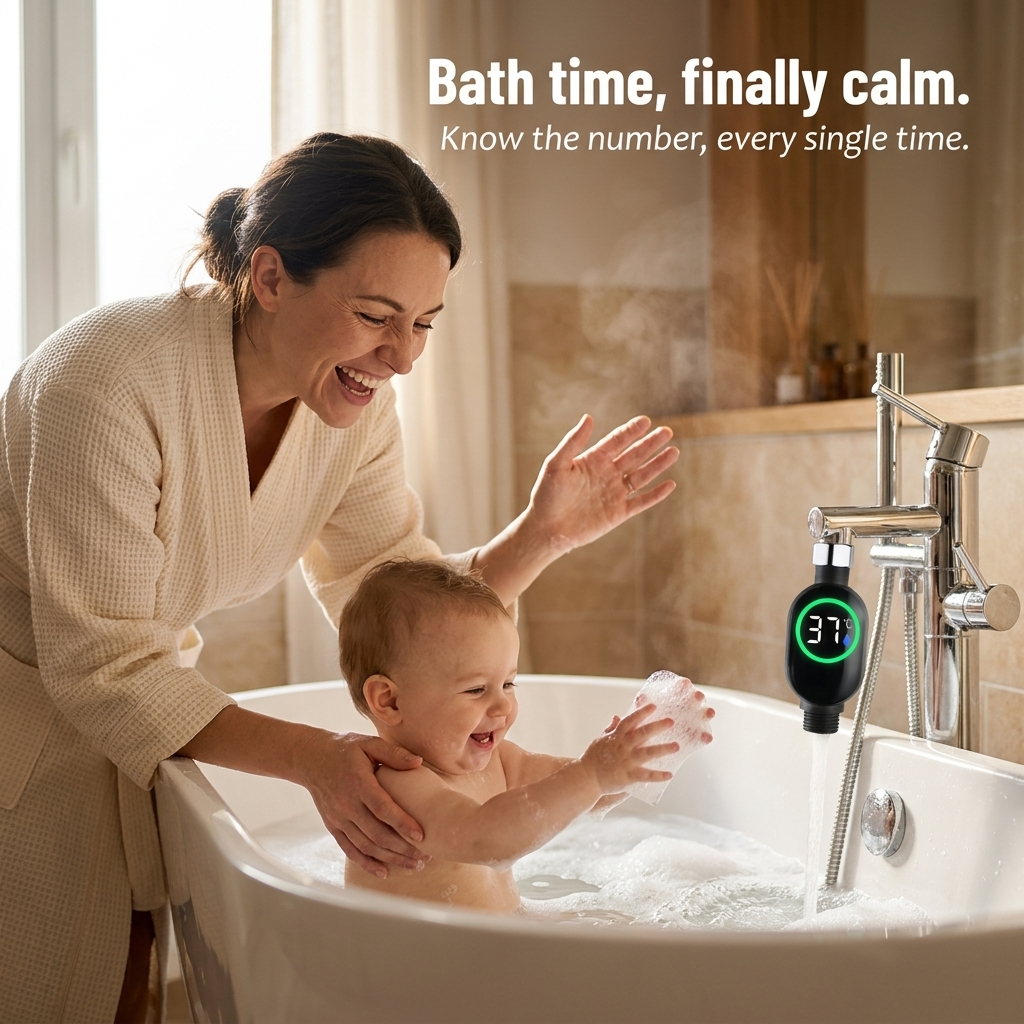 LushVibe™ — Read the Exact Water Temperature Before It Touches Skin