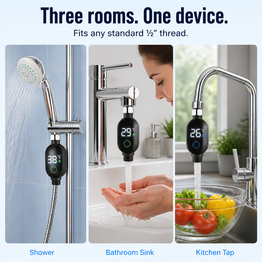 LushVibe™ — Read the Exact Water Temperature Before It Touches Skin
