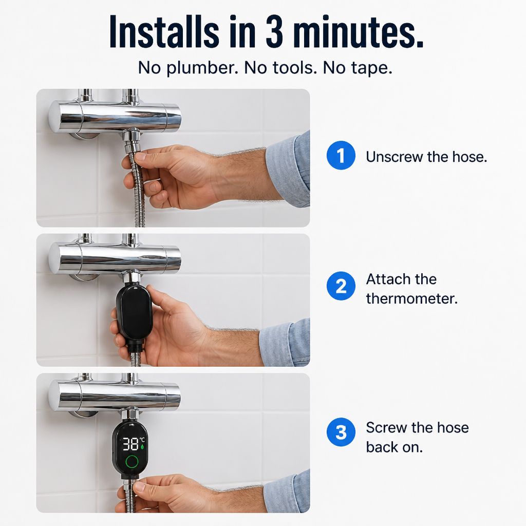 LushVibe™ — Read the Exact Water Temperature Before It Touches Skin