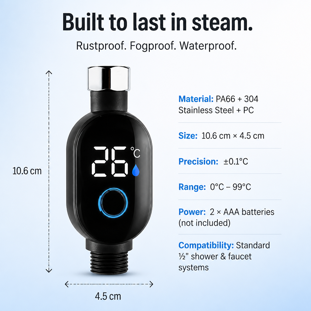 LushVibe™ — Read the Exact Water Temperature Before It Touches Skin