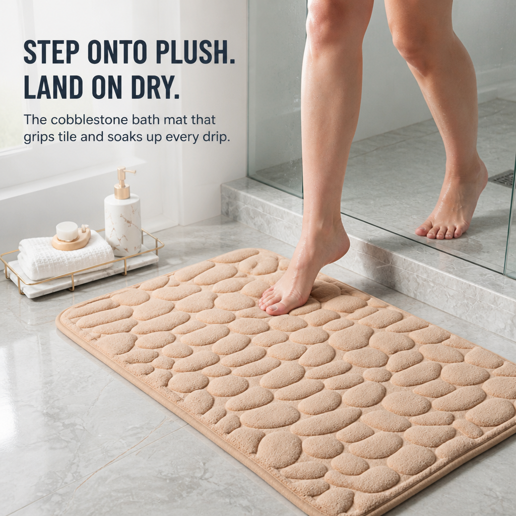 EverLux™ — Step Onto Plush Cobblestones That Grip Tile and Dry in Seconds