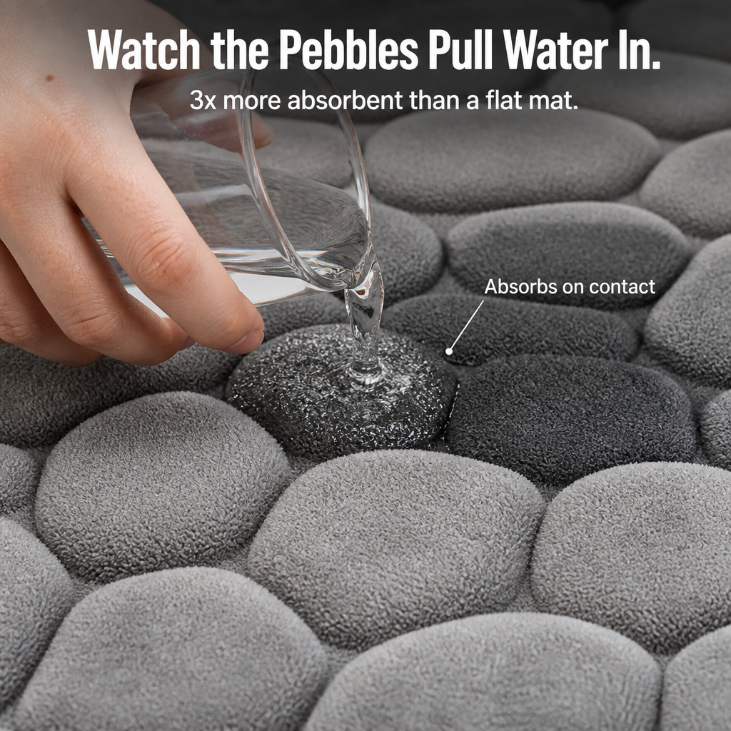 EverLux™ — Step Onto Plush Cobblestones That Grip Tile and Dry in Seconds